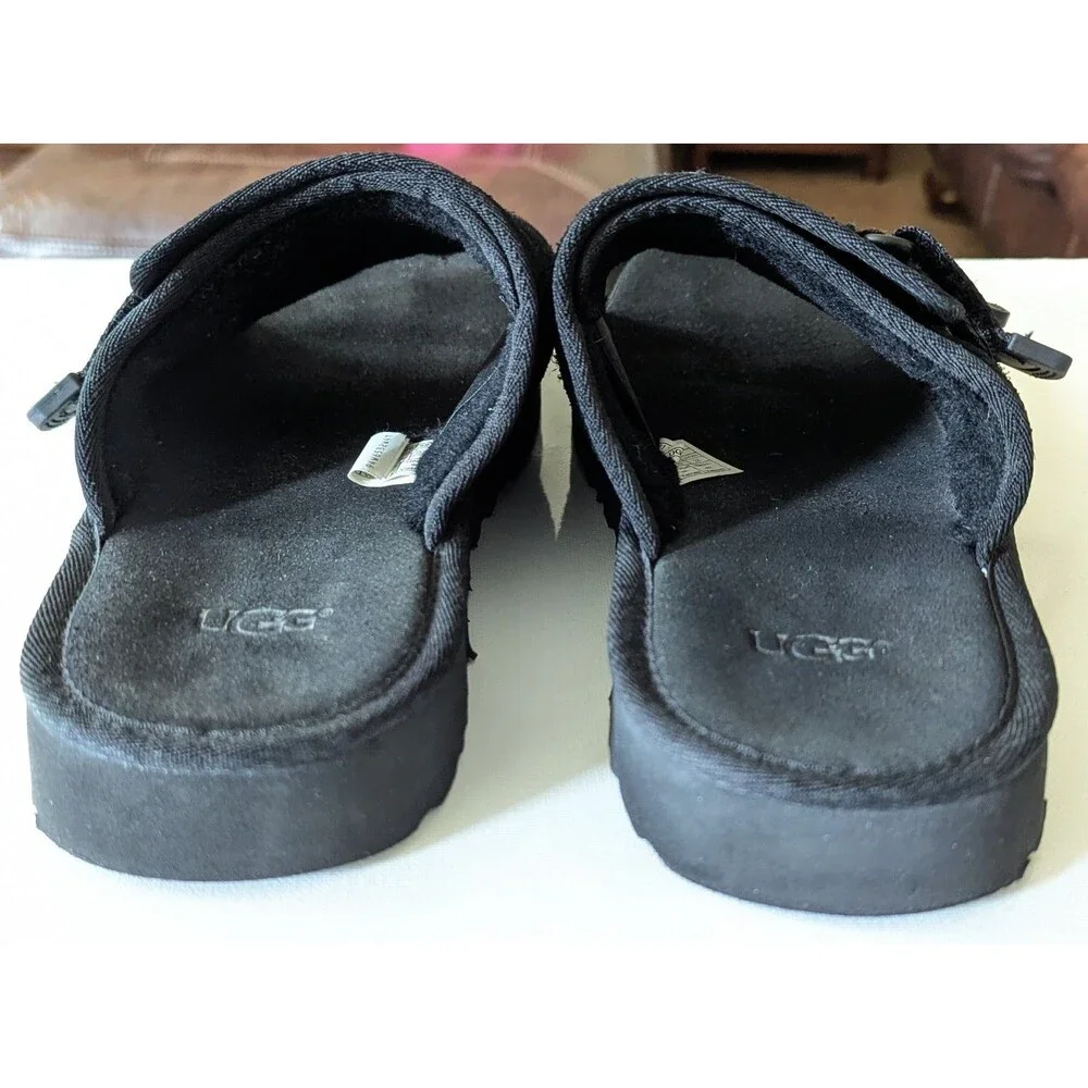 UGG Golden Coast Strap Slide Sandal Men's‎ Black Sandals 10 Suede Upper
